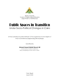 Public Spaces in Transition Under Socio-Political Changes in Cairo