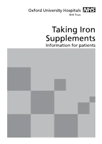 Taking Iron Supplements