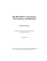 The Bicol Dotoc: Performance, Postcoloniality, and Pilgrimage