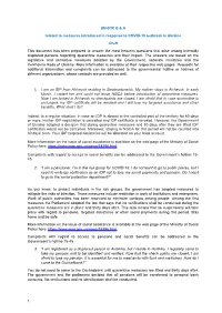 UNHCR Q & a Related to Measures Introduced in Response to COVID
