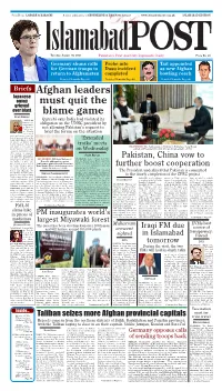 Afghan Leaders Must Quit the Blame Game