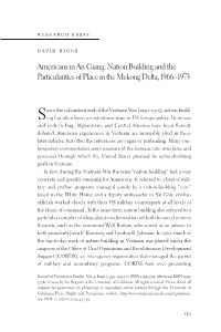 Americans in an Giang: Nation Building and the Particularities of Place in the Mekong Delta, 1966–1973