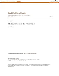 Militia Abuses in the Philippines James D