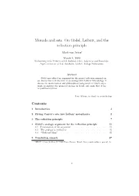 Monads and Sets. on Gödel, Leibniz, and the Reflection Principle