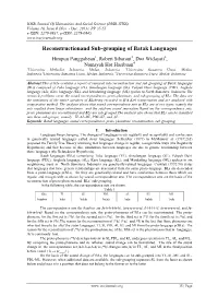 Reconstructionand Sub-Grouping of Batak Languages