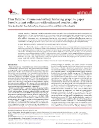 Thin Flexible Lithium-Ion Battery Featuring Graphite Paper Based