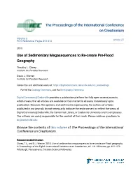 Use of Sedimentary Megasequences to Re-Create Pre-Flood Geography