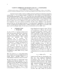 1 a Model of ̅ Annihilation in Experimental Searches For