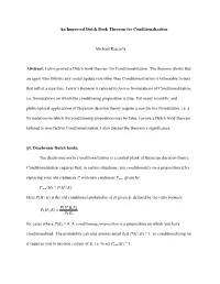 An Improved Dutch Book Theorem for Conditionalization
