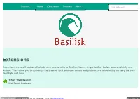Basilisk™ Home Extensions Themes More Find Add-Ons