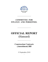 Construction Contracts (Amendment) Bill