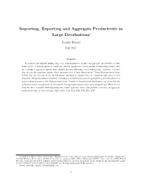 Importing, Exporting and Aggregate Productivity in Large Devaluations∗