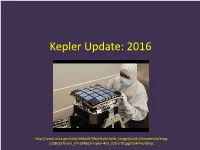 Kepler Update: 2016