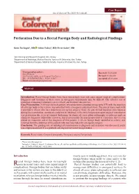 Perforation Due to a Rectal Foreign Body and Radiological Findings