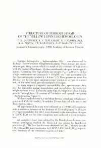 Structure of Ferrous Forms of the Yellow Lupin Leghemoglobin T