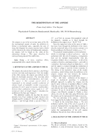 The Redefinition of the Ampere