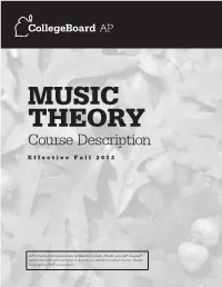 AP Music Theory Course Description Audio Files ”