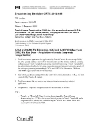 Broadcasting Decision CRTC 2012-688