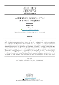 Compulsory Military Service As a Social Integrator