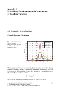 Probability Distributions and Combination of Random Variables