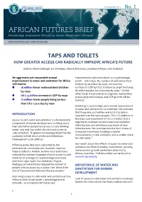 Taps and Toilets How Greater Access Can Radically Improve Africa’S Future