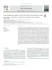 Using Boundary Line Analysis to Assess the On-Farm Crop Yield Gap