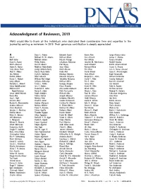 Acknowledgment of Reviewers, 2019
