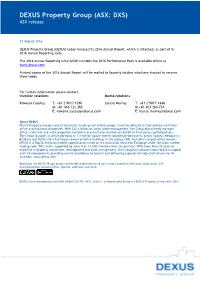 DEXUS Property Group (ASX: DXS) ASX Release