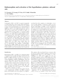 Endomorphins and Activation of the Hypothalamo–Pituitary–Adrenal Axis