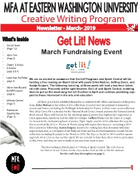 MFA at EASTERN WASHINGTON UNIVERSITY Creative Writing Program Newsletter - March- 2019