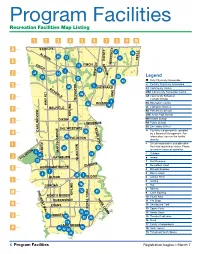 Program Facilities Recreation Facilities Map Listing