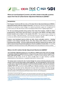 What Can Least Developed Countries and Other Climate Vulnerable Countries Expect from the EU Carbon Border Adjustment Mechanism (CBAM)?1