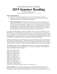 2019 Summer Reading Mrs