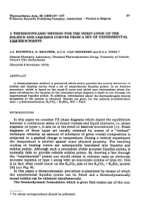 A Thermodynamic Method for the Derivation of the Solidus and Liquidus Curves from a Set of Experimental Liquidus Points