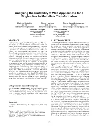 Analyzing the Suitability of Web Applications for a Single-User to Multi-User Transformation