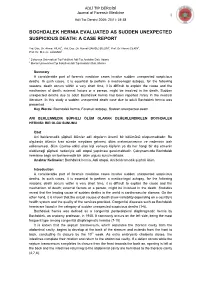 Bochdalek Hernia Evaluated As Sudden Unexpected Suspicious Death: a Case Report