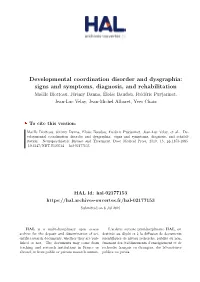 Developmental Coordination Disorder and Dysgraphia