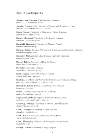 List of Participants