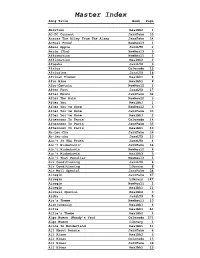 Master Index Song Title Book Page