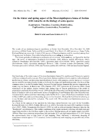 On the Winter and Spring Aspect of the Macrolepidoptera Fauna of Jordan with Remarks on the Biology of Some Species