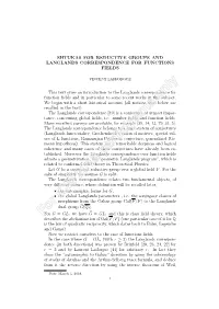 Shtukas for Reductive Groups and Langlands Correspondence for Functions Fields