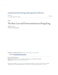 The Basic Law and Democratization in Hong Kong, 3 Loy