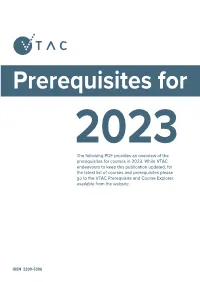 The Following PDF Provides an Overview of the Prerequisites for Courses in 2023