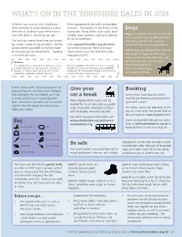 What's on in the Yorkshire Dales in 2018