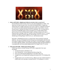 1. What Is ACTS XXIX – Mobilizing for Mission and Why Is There a Need for It? the Archdiocese of Detroit Held a Synod on the New Evangelization in 2016