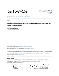 An Improved Hurrican Wind Vector Retrieval Algorithm Using Sea Winds Scatterometer