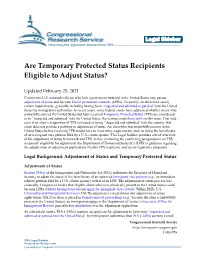 Are Temporary Protected Status Recipients Eligible to Adjust Status?