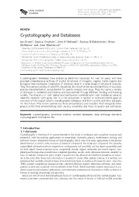 Crystallography and Databases