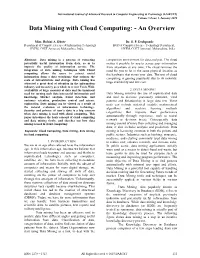 Data Mining with Cloud Computing: - an Overview