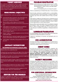 Educational Objectives Target Audience Abstract Instructions Services for the Disabled Language/Translation Cme Accreditation Cr